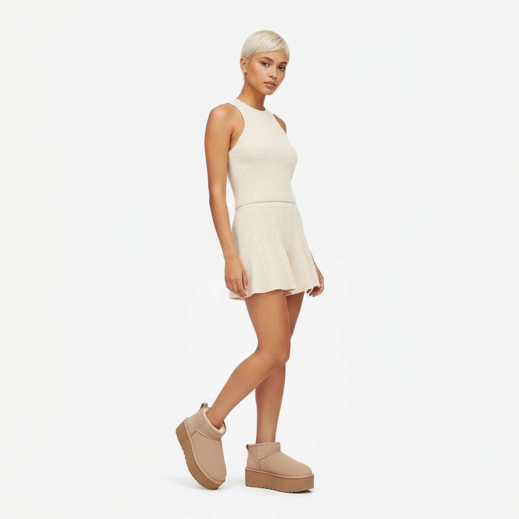 Mini Platform Ankle Boot Sydney® - Beige