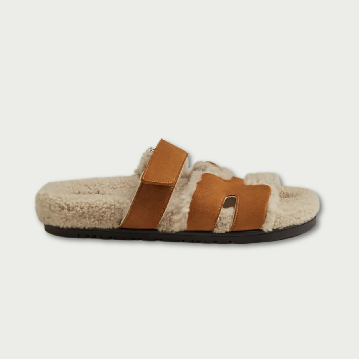Sandals Roma - Brown & Off-white Fur